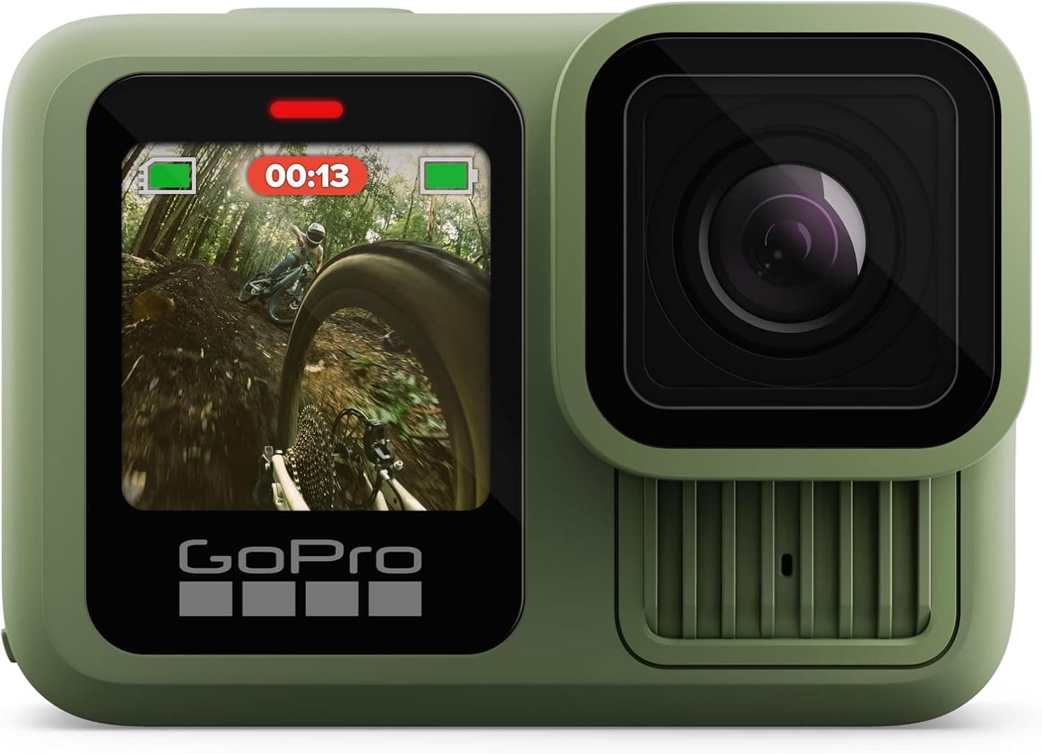 دوربین ورزشی GoPro HERO13 Black – رنگ سبز جنگلی (نسخه محدود)، ضدآب، فیلمبرداری با کیفیت 5.3K60، عکس 27 مگاپیکسلی و سازگار با لنزهای سری HB.