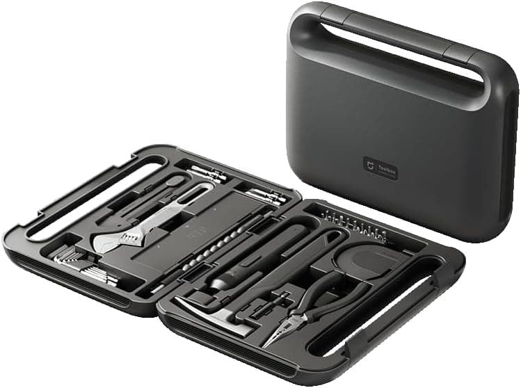 ست ابزار برقی Xiaomi Mijia اورجینال – شامل پیچگوشتی قابل حمل و ابزارهای دستی خانگی، همراه با جعبه پلاستیکی برای نگهداری و نظمدهی ابزارها.